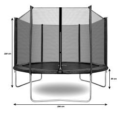 Aga SPORT TOP Trampolína 250 cm Dark Green + ochranná síť + žebřík