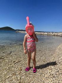 Agama Dory celoobličejová maska na šnorchlování pro děti od 4 let POUZE Modrá (VÝPRODEJ)