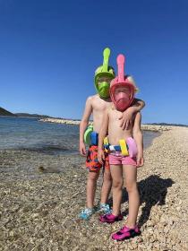 Agama Dory celoobličejová maska na šnorchlování pro děti od 4 let POUZE Modrá (VÝPRODEJ)