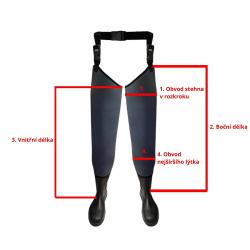 Agama Neoprenové brodící nohavice 6,5 mm do pasu s popruhy