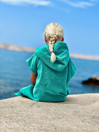 Agama Pončo COTTON PREMIUM KID pro děti POUZE aqua (VÝPRODEJ)