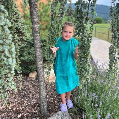 Agama Pončo COTTON PREMIUM KID pro děti POUZE aqua (VÝPRODEJ)