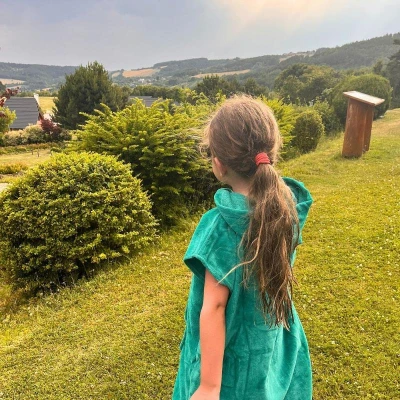 Agama Pončo COTTON PREMIUM KID pro děti POUZE aqua (VÝPRODEJ)