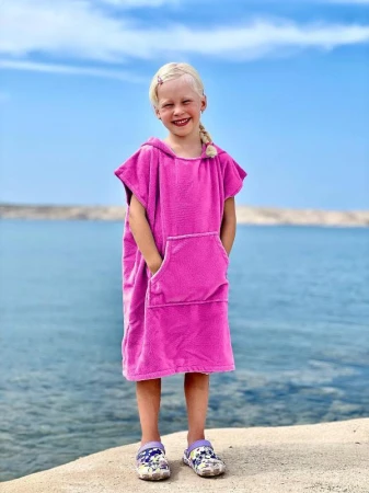 Agama Pončo COTTON PREMIUM KID pro děti POUZE růžová (VÝPRODEJ)