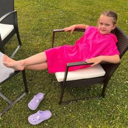 Agama Pončo COTTON PREMIUM KID pro děti POUZE růžová (VÝPRODEJ)