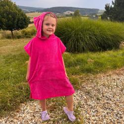 Agama Pončo COTTON PREMIUM KID pro děti POUZE růžová (VÝPRODEJ)