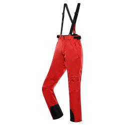 Alpine Pro EDES červené pánské lyžařské kalhoty s membránou