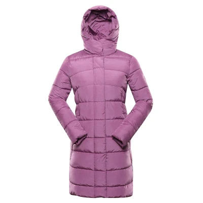 Alpine Pro EDORA dámský růžový hi-therm kabát dlouhý