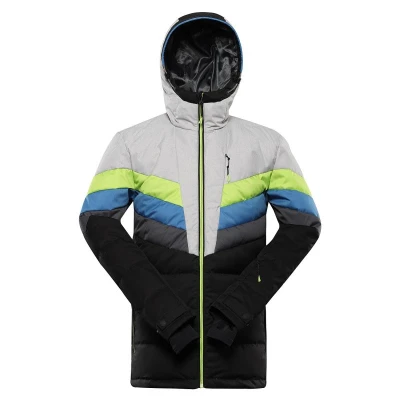 Alpine Pro FEEDR pánská černá péřová lyžařská bunda s membránou ptx