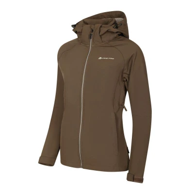 Alpine Pro HOORA dámská softshellová bunda NEUTRÁLNÍ / ZEMITÁ