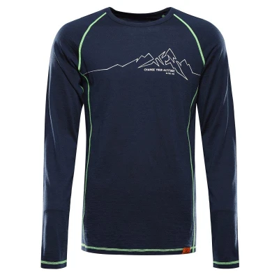 Alpine Pro MEREN pánské merino triko dlouhý rukáv