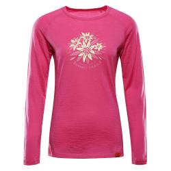 Alpine Pro MERENA dámské růžové triko z merino vlny