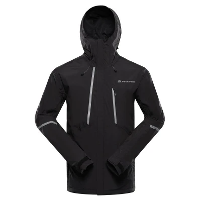 Alpine Pro NOREM 2 černá pánská nepromokavá bunda s ptx membránou - jaro/podzim