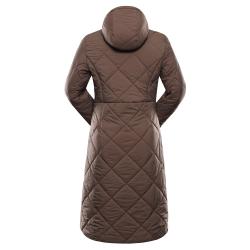 Alpine Pro STAWA dámský podzimní městský kabát ŽLUTÁ / HNĚDÁ