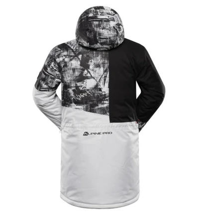 Alpine Pro UZER pánská šedá lyžařská bunda s membránou ptx