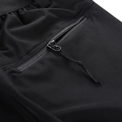 Alpine Pro WEDER pánské černé softshellové capri kalhoty 3/4