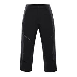Alpine Pro WEDER pánské černé softshellové capri kalhoty 3/4