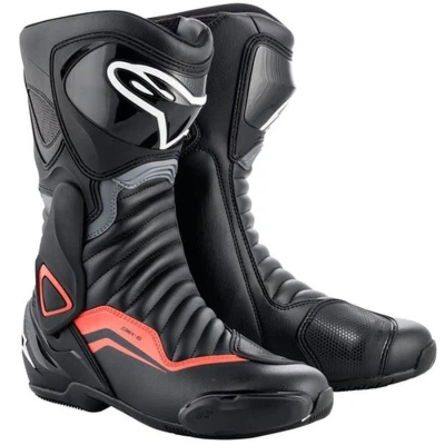 Alpinestars Boty na motorku S-MX 6 černo-šedo-fluo červené