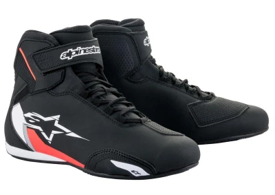 Alpinestars Boty na motorku Sektor černo-bílo-fluo červené