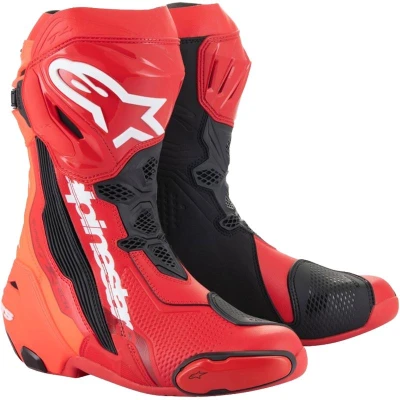 Alpinestars Supertech R fluo červeno-černé boty na motorku