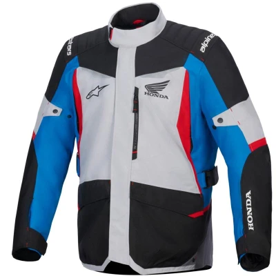 Alpinestars ST-1 Waterproof Honda šedo-modro-černo-červená pánská motocyklová bunda