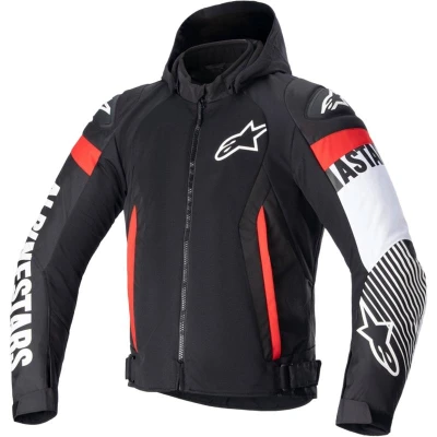 Alpinestars Zaca Air Waterproof černo-bílo-fluo červená bunda na motorku
