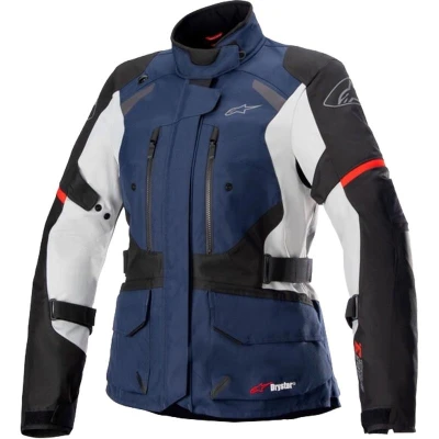 Alpinestars Stella Andes Drystar tmavě modro-černo-světle šedo-červená dámská bunda na motorku