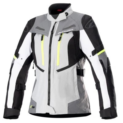 Alpinestars Stella Bogota PRO Drystar šedo-černo-fluo žlutá dámská bunda na motorku