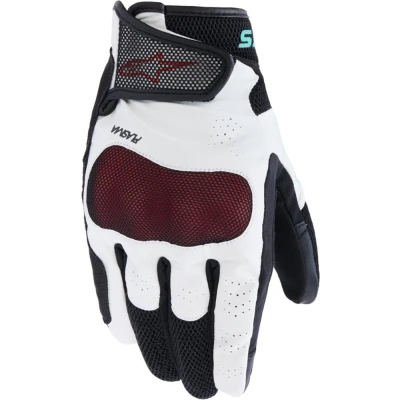 Alpinestars Stella Mogress Airflow bílo-černo-tyrkysové dámské rukavice na motorku