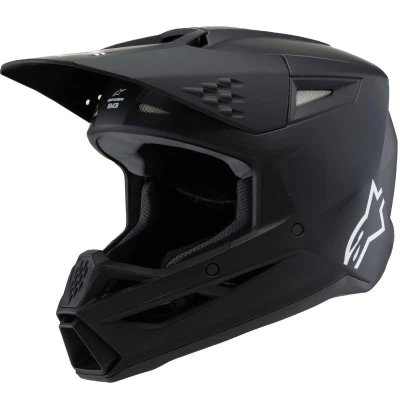 Alpinestars S-M3 Solid černá matná dětská motokrosová přilba