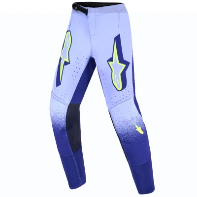Alpinestars Supertech Scenz fialovo-fluo žluté dětské motokrosové kalhoty