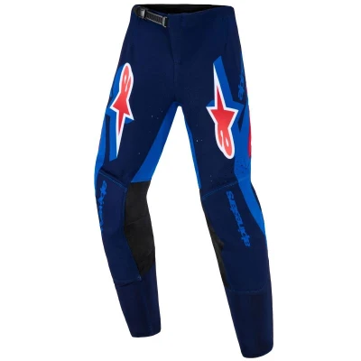Alpinestars Supertech Vista tmavě modro-korálovo-cobaltové dětské motokrosové kalhoty