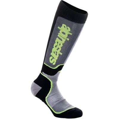Alpinestars MX Plus černo-šedo-fluo žluté dětské ponožky