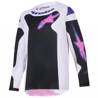Alpinestars Fluid Grid černo-světle šedo-fialový dětský motokrosový dres