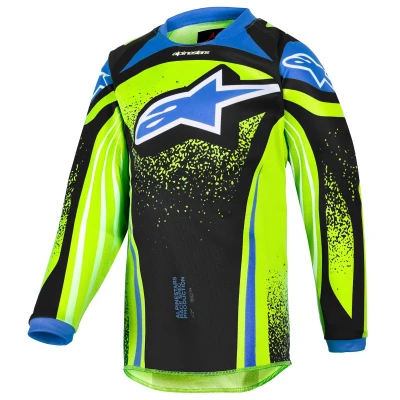 Alpinestars Racer Nomur tmavě modro-fluo žluto-černý dětský motokrosový dres