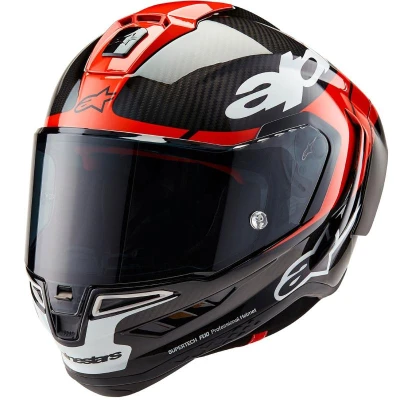 Alpinestars Supertech R-10 Element fluo červeno-bílá integrální helma na motorku