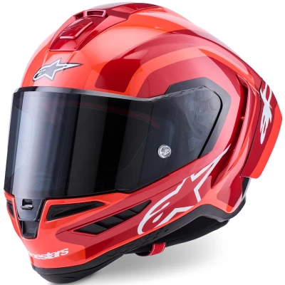 Alpinestars Supertech R10 Arius fluo červeno-červeno-černo-bílá integrální helma na motorku