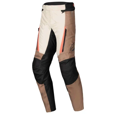 Alpinestars ST-1 Waterproof khaki-pískovo-černo-fluo červené pánské motocyklové kalhoty