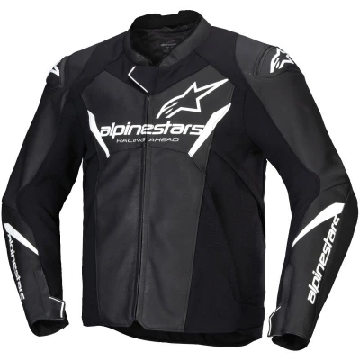 Alpinestars Faster 3 černo-bílá kožená bunda na motorku