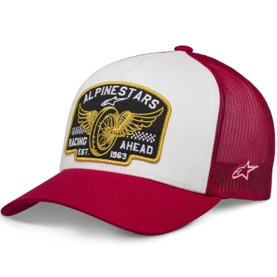 Alpinestars Heritage Patcher bílo-červená trucker kšiltovka