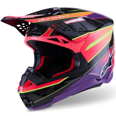 Alpinestars Supertech S-M10 Era růžovo-fialovo-fluo žlutá motokrosová helma