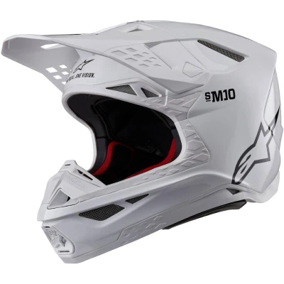 Alpinestars Supertech S-M10 Solid bílá motokrosová helma