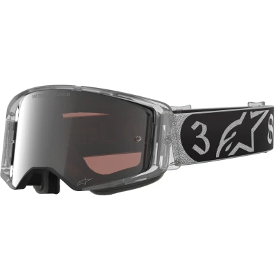 Alpinestars Supertech Vision DNGR38 XXV černo-stříbrné se zrcadlově stříbrným plexi motokrosové brýle