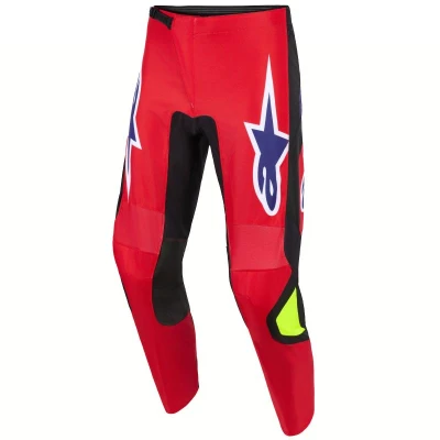 Alpinestars Fluid Grid červeno-černo-fialovo-fluo žluté motokrosové kalhoty