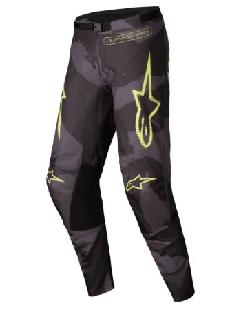 Alpinestars Racer Hollow tmavě camo-fluo žluté motokrosové kalhoty