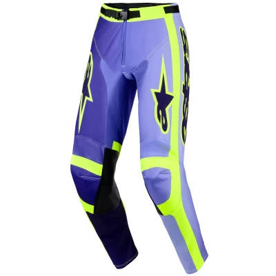 Alpinestars Racer Portl fialovo-fluo žluté motokrosové kalhoty