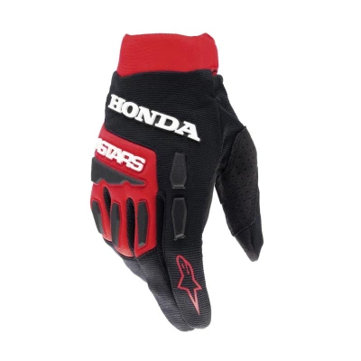 Alpinestars Full Bore Honda červeno-černé motokrosové rukavice na motorku