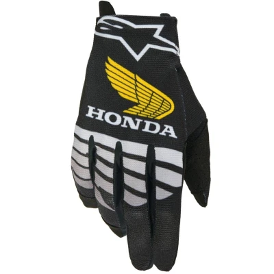 Alpinestars Radar Honda černo-šedo-žluté motokrosové rukavice