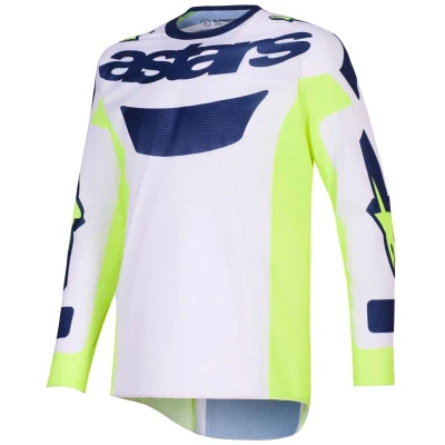 Alpinestars Racer Air Riway světle šedo-fluo žluto-modrý motokrosový dres