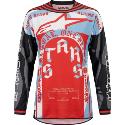 Alpinestars Techstar Beast Coast limitovaná edice šedo-černo-oranžový motokrosový dres